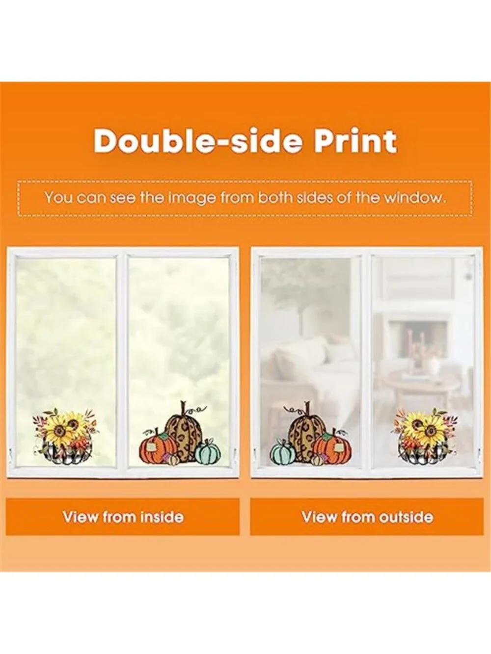 108Pcs Fall Thanksgiving Window Clings Harvest Colorful Pumpkin